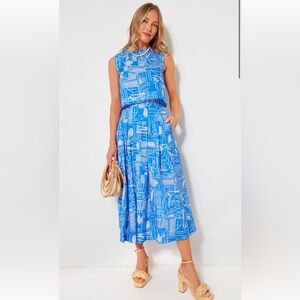 HUNTER BELL Blue Chalk Line Alexis Skirt